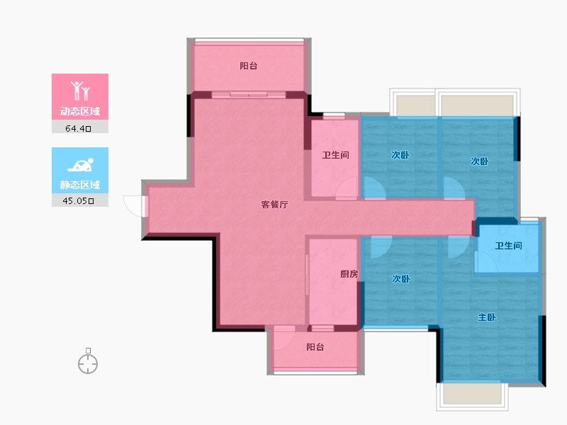 广西壮族自治区-南宁市-保利领秀前城-98.00-户型库-动静分区