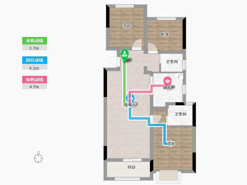 浙江省-杭州市-荣安春熙上和湾-74.32-户型库-动静线