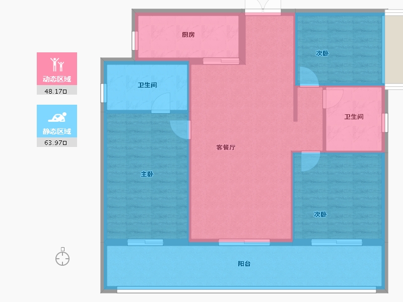 广西壮族自治区-南宁市-阳光城江山璟原-102.40-户型库-动静分区