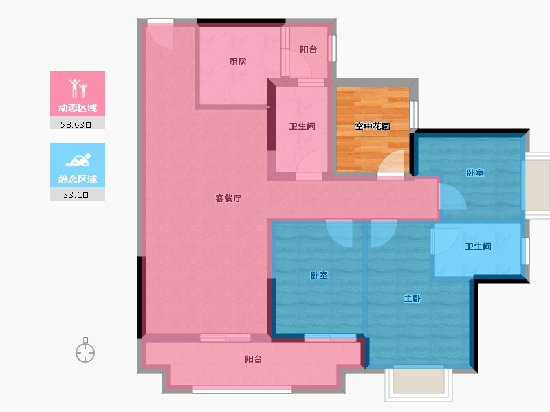 广东省-佛山市-中交白兰春晓-86.86-户型库-动静分区