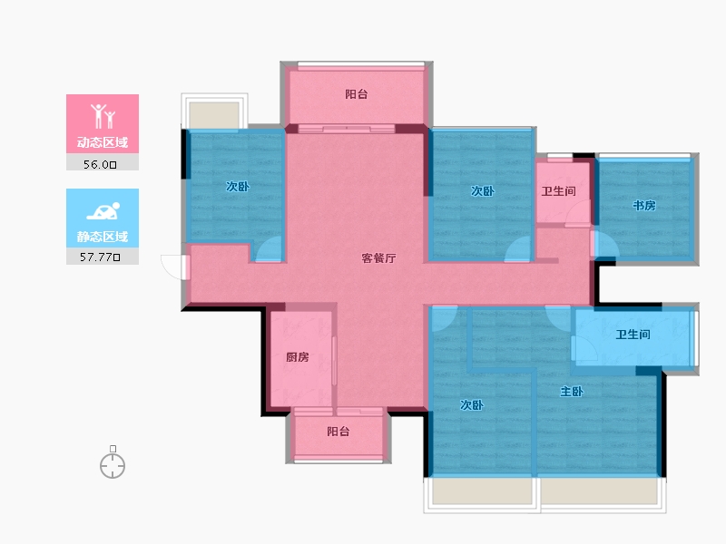 广西壮族自治区-南宁市-保利领秀前城-100.99-户型库-动静分区