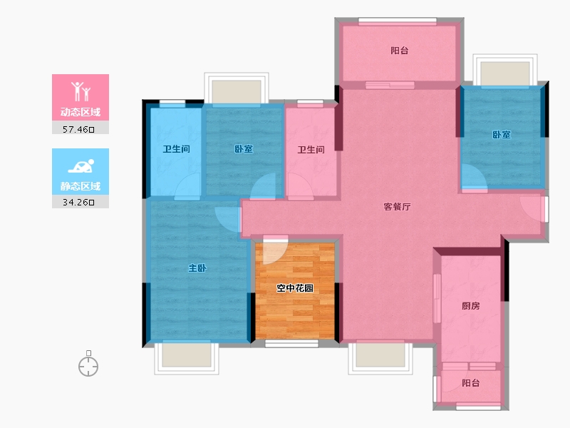 广东省-佛山市-中交白兰春晓-88.86-户型库-动静分区