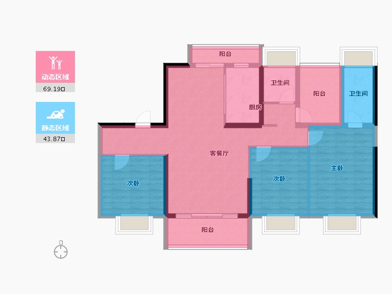 广东省-珠海市-碧桂园·华发滨海天际-100.81-户型库-动静分区