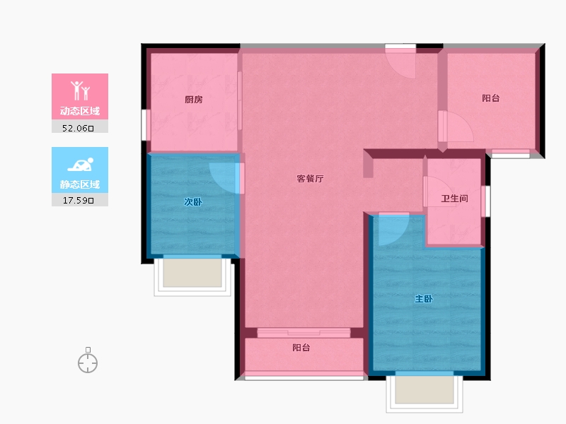 广东省-珠海市-华发汇华湾畔-61.79-户型库-动静分区