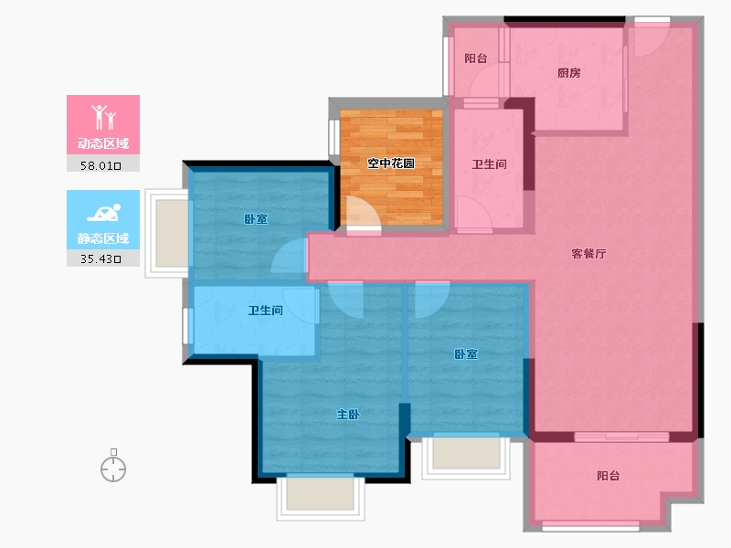 广东省-佛山市-中交白兰春晓-89.60-户型库-动静分区