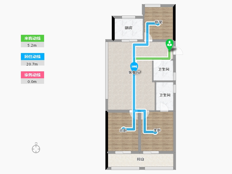 浙江省-杭州市-云川未来城-83.69-户型库-动静线