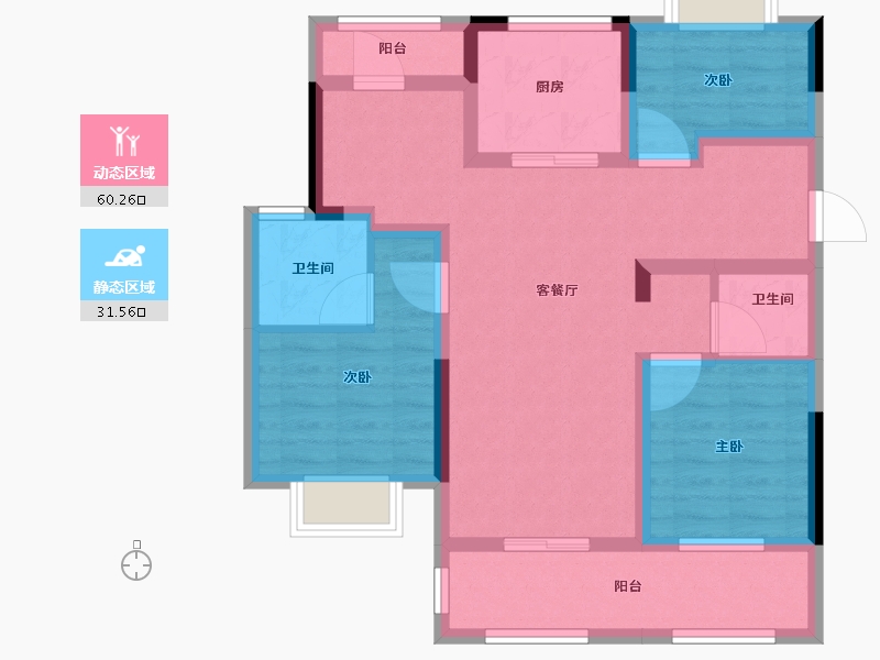 浙江省-绍兴市-公元2020-80.54-户型库-动静分区