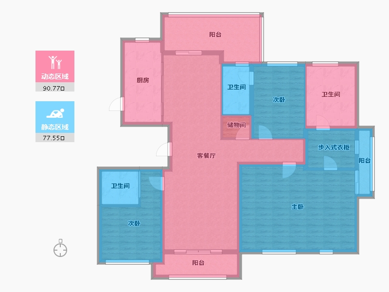 江苏省-南京市-复地御钟山-152.00-户型库-动静分区