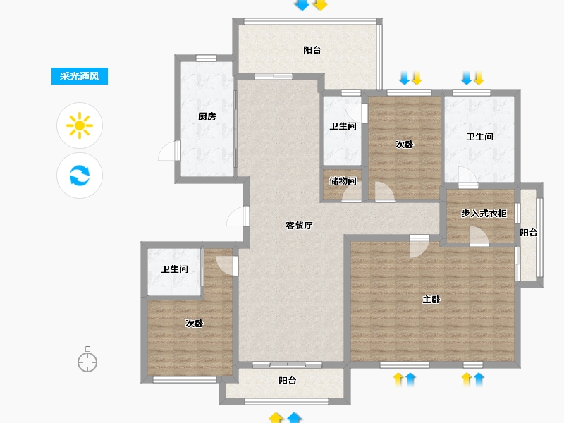 江苏省-南京市-复地御钟山-152.00-户型库-采光通风