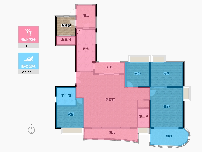 广东省-珠海市-华发绿洋湾-185.61-户型库-动静分区