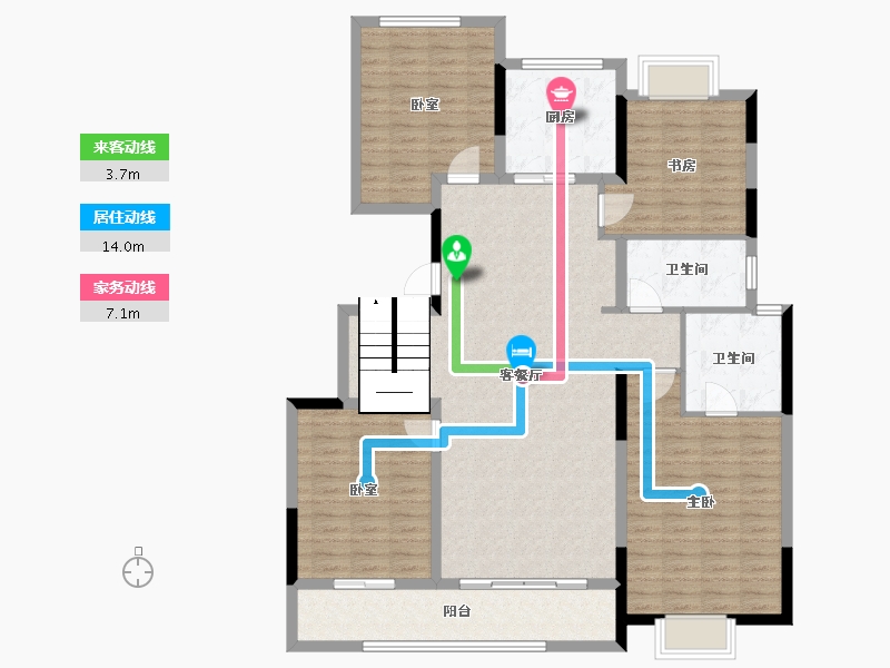 浙江省-杭州市-禹洲宋都望林府-135.43-户型库-动静线