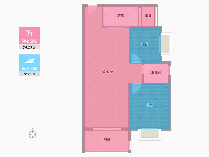 广东省-珠海市-京华假日湾C区-68.83-户型库-动静分区