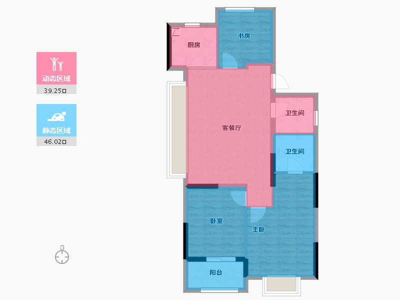 浙江省-杭州市-荣安春熙上和湾-76.29-户型库-动静分区