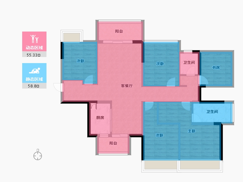 广西壮族自治区-南宁市-保利领秀前城-100.99-户型库-动静分区