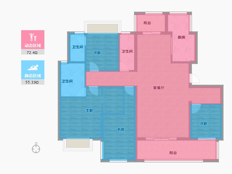 广西壮族自治区-南宁市-荣和澜山府-114.40-户型库-动静分区