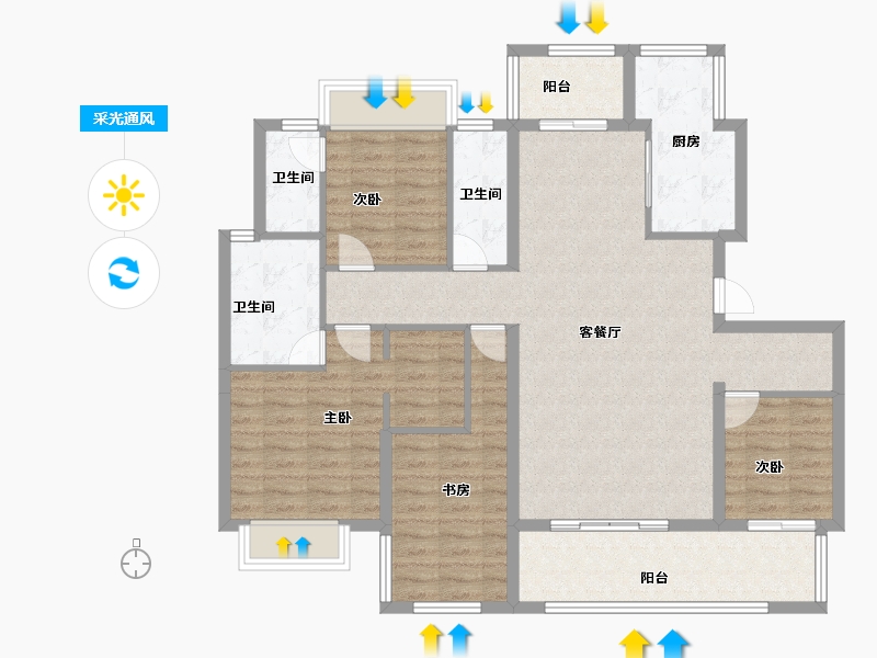 广西壮族自治区-南宁市-荣和澜山府-114.40-户型库-采光通风