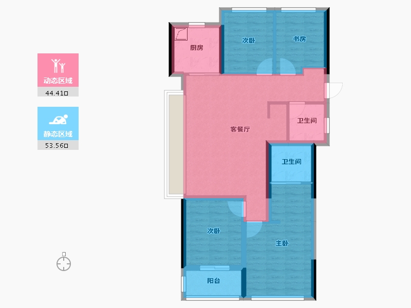 浙江省-杭州市-新希望华发锦粼云荟-86.96-户型库-动静分区