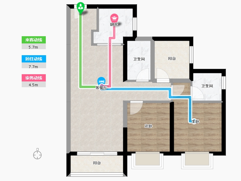 广东省-珠海市-华发汇华湾畔-67.87-户型库-动静线