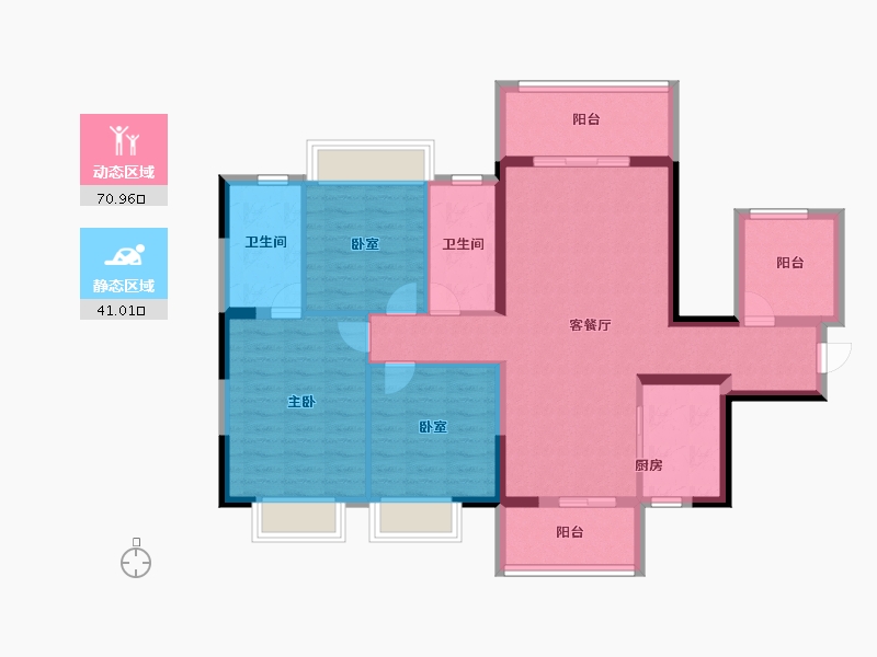 广西壮族自治区-南宁市-荣和城市之门-100.00-户型库-动静分区