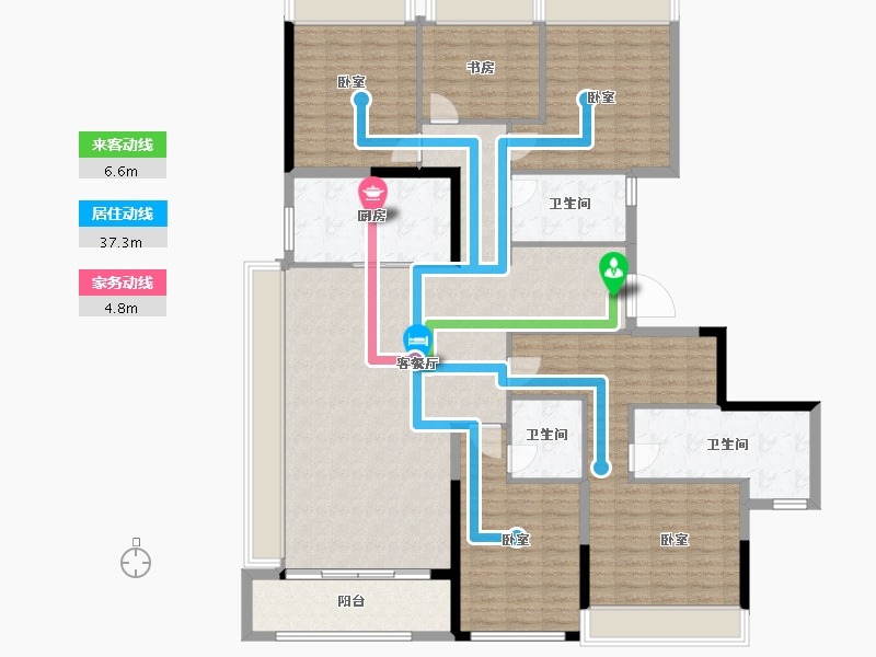 浙江省-杭州市-绿城桂冠东方-161.60-户型库-动静线