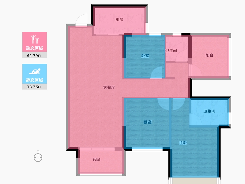 广西壮族自治区-南宁市-保利领秀前城-91.00-户型库-动静分区