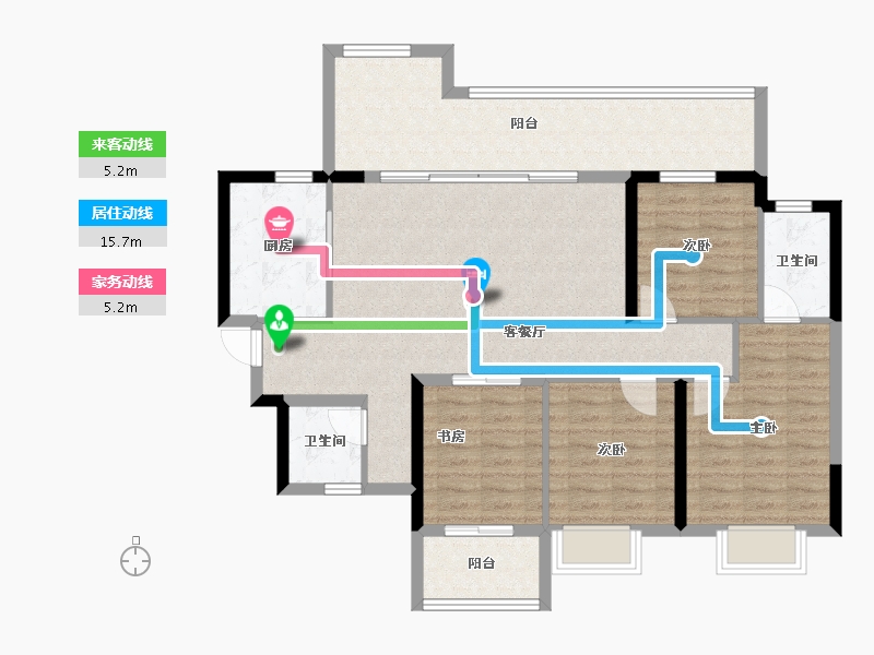 广西壮族自治区-南宁市-融创九熙府·熙园-106.86-户型库-动静线