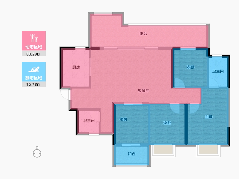 广西壮族自治区-南宁市-融创九熙府·熙园-106.86-户型库-动静分区