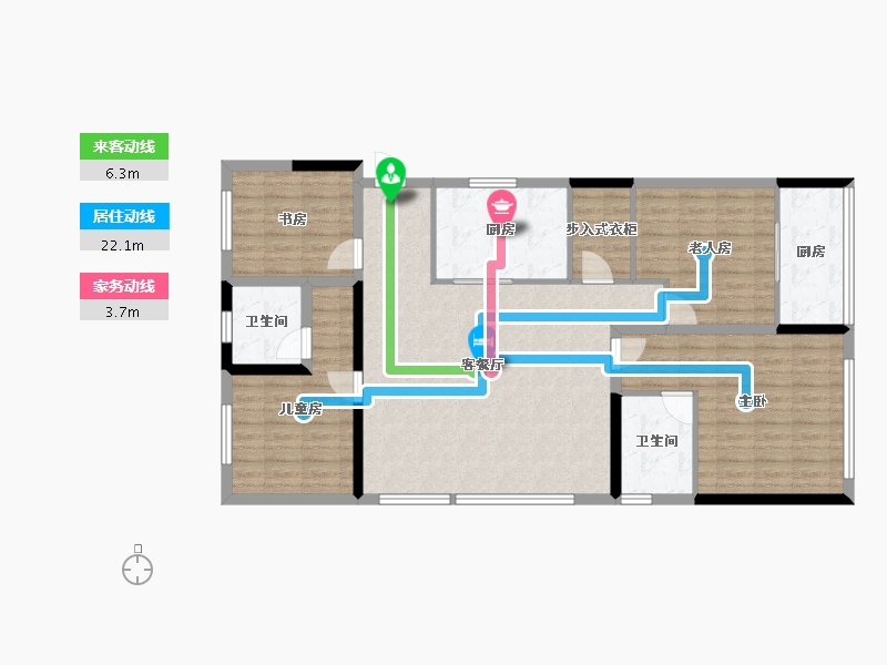 浙江省-杭州市-万达同心湾-114.75-户型库-动静线