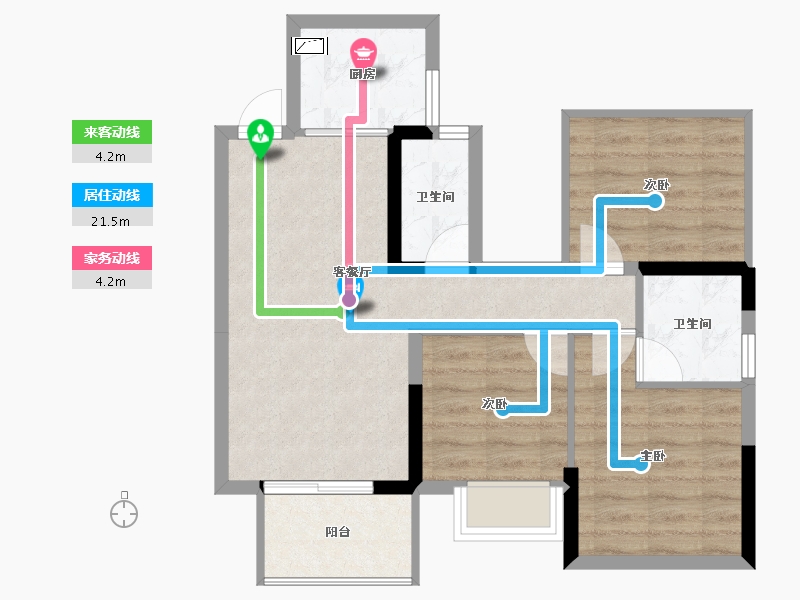 广西壮族自治区-南宁市-丰泽双湾紫云台-64.08-户型库-动静线