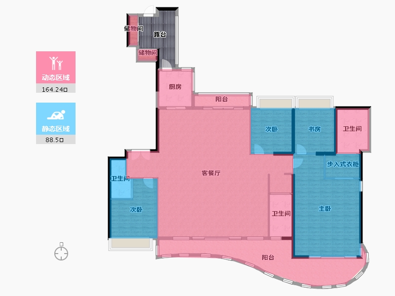 广东省-珠海市-华发绿洋湾-244.07-户型库-动静分区