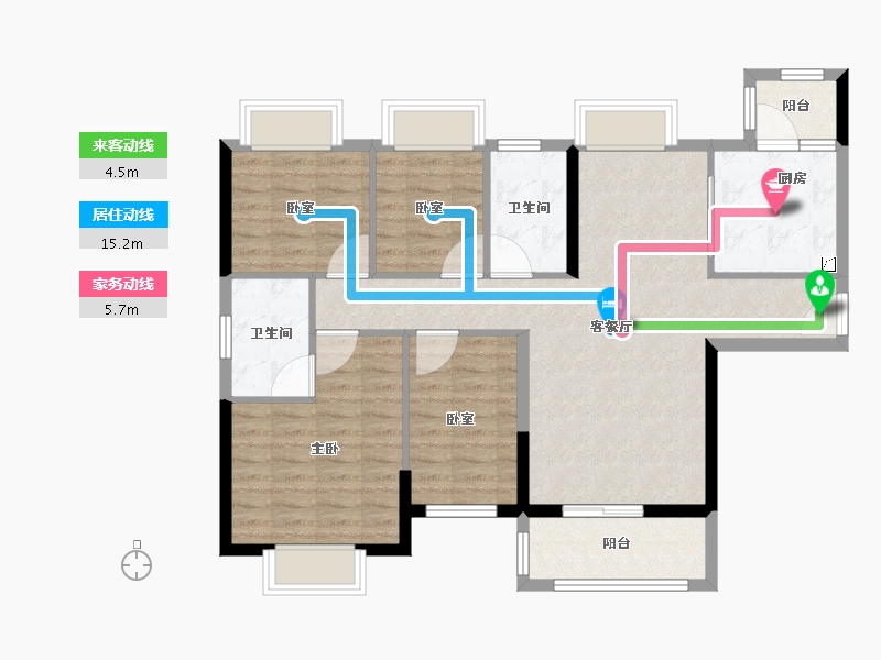 广东省-佛山市-恒大滨江华府-92.79-户型库-动静线