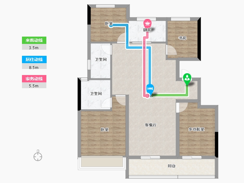 浙江省-杭州市-香岸路与凌寒街交叉口-100.66-户型库-动静线