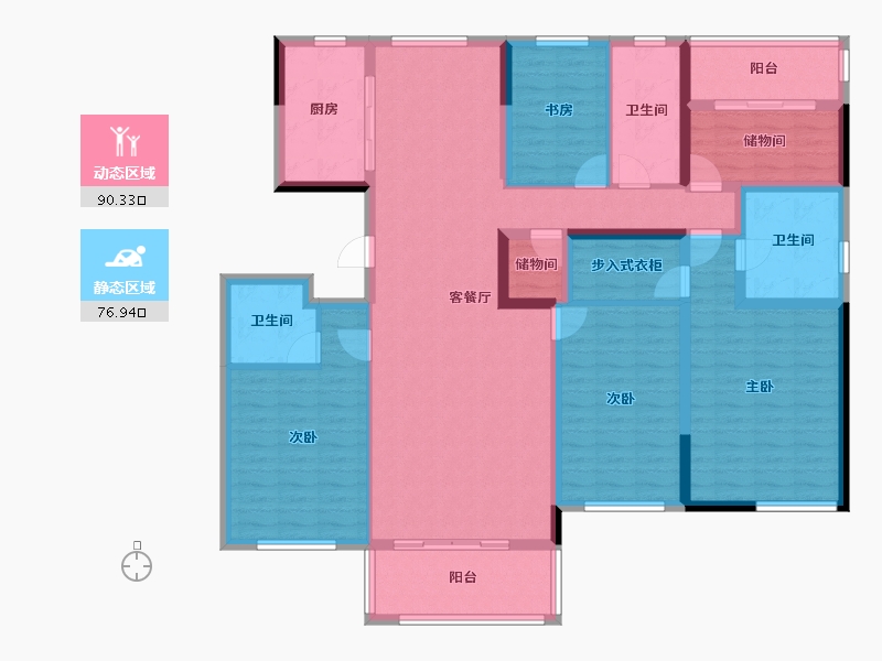 江苏省-南京市-仁恒公园世纪-149.60-户型库-动静分区