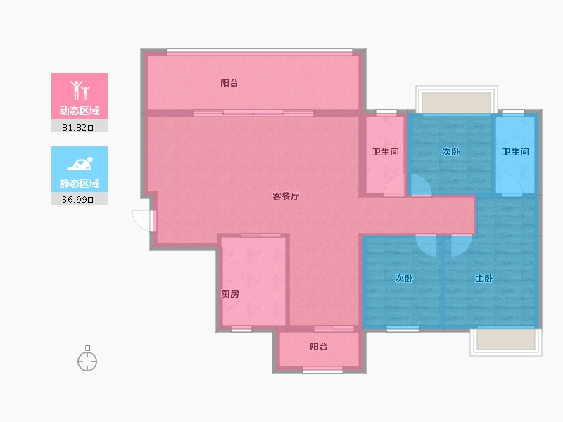 广西壮族自治区-南宁市-融创九熙府·熙园-107.70-户型库-动静分区