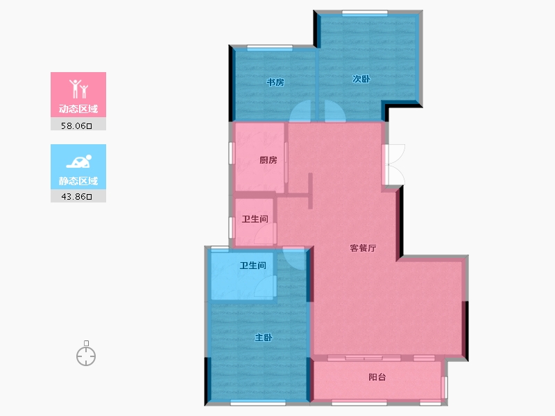 江苏省-南京市-栖霞鲁能公馆-92.00-户型库-动静分区