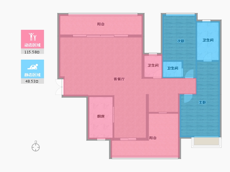 广西壮族自治区-南宁市-阳光城江山璟原-150.58-户型库-动静分区