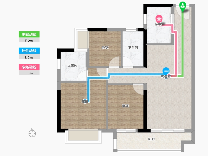 广东省-肇庆市-融创鼎湖府-76.73-户型库-动静线