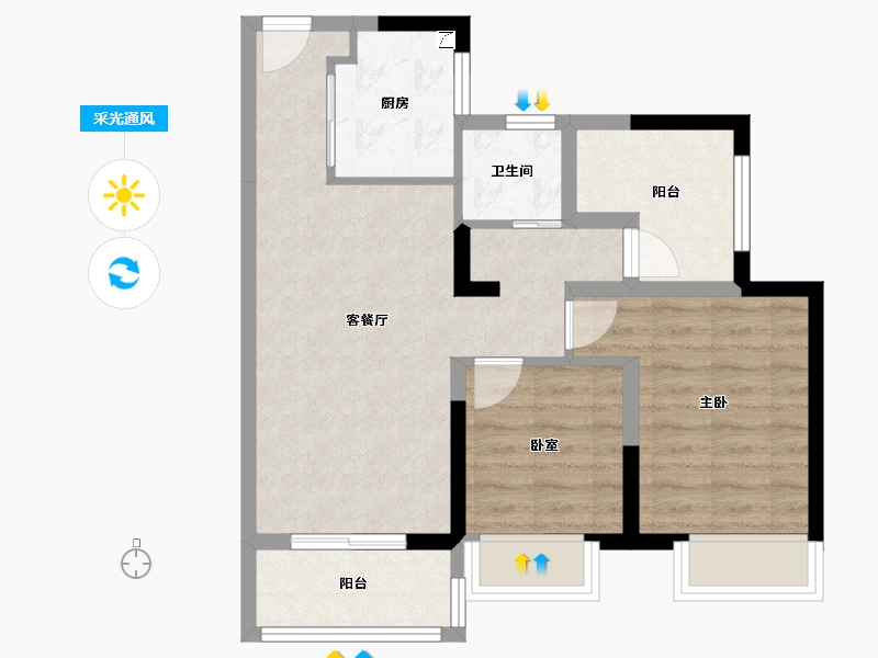 广东省-佛山市-中建顺控云熙悦城-61.04-户型库-采光通风