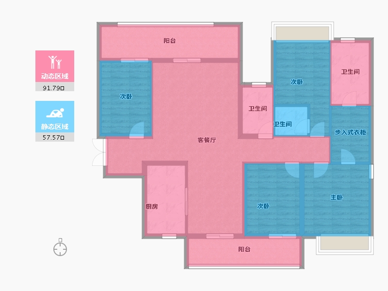 广西壮族自治区-南宁市-阳光城江山璟原-134.40-户型库-动静分区