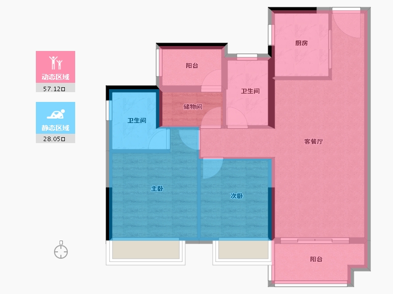 广东省-佛山市-东原印阅府-75.99-户型库-动静分区