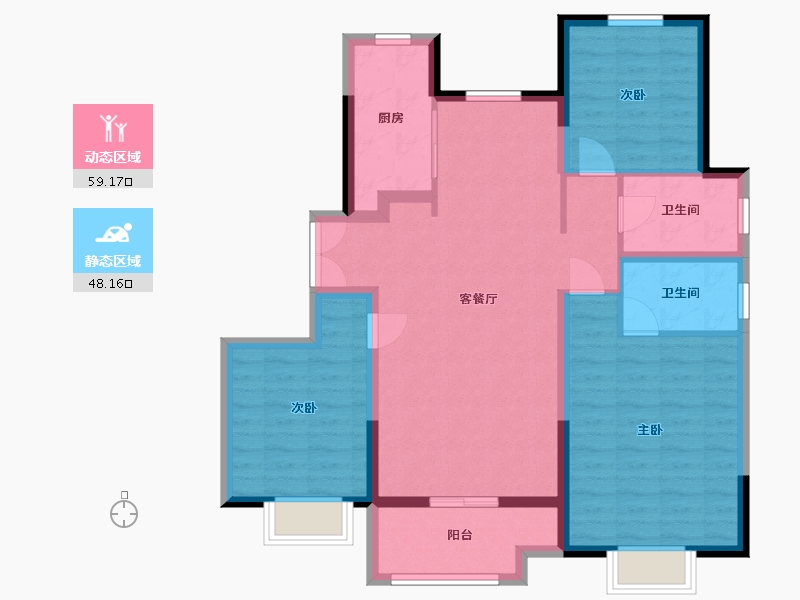 山东省-东营市-吾悦广场-96.00-户型库-动静分区