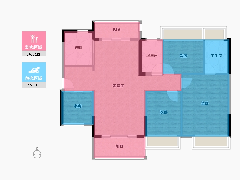 广东省-佛山市-中交诚湾悦府-91.32-户型库-动静分区