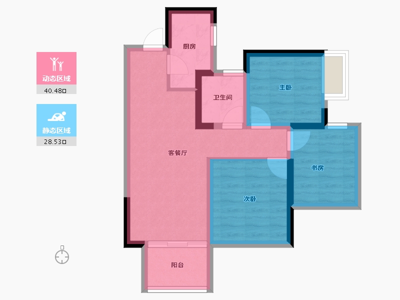 广西壮族自治区-南宁市-保利领秀前城-60.55-户型库-动静分区