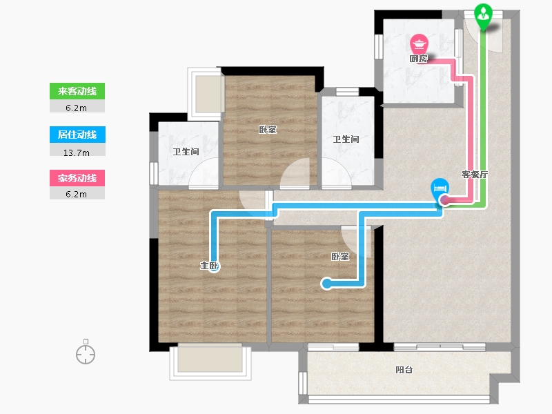 广东省-肇庆市-融创鼎湖府-85.60-户型库-动静线