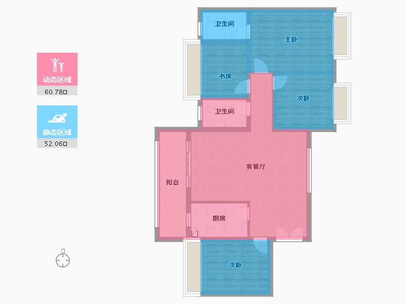 贵州省-安顺市-万锦华府-101.00-户型库-动静分区