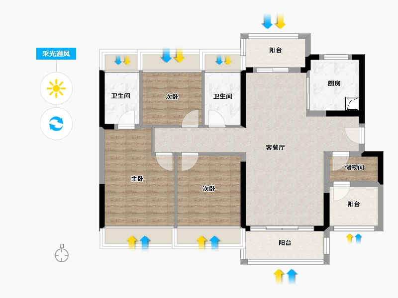 广东省-佛山市-建发融创雅居乐·和玺-92.01-户型库-采光通风