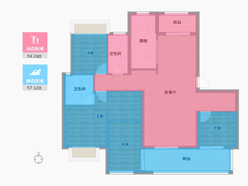 广西壮族自治区-南宁市-荣和澜山府-101.68-户型库-动静分区