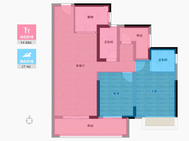 广东省-佛山市-中建顺控云熙悦城-73.65-户型库-动静分区