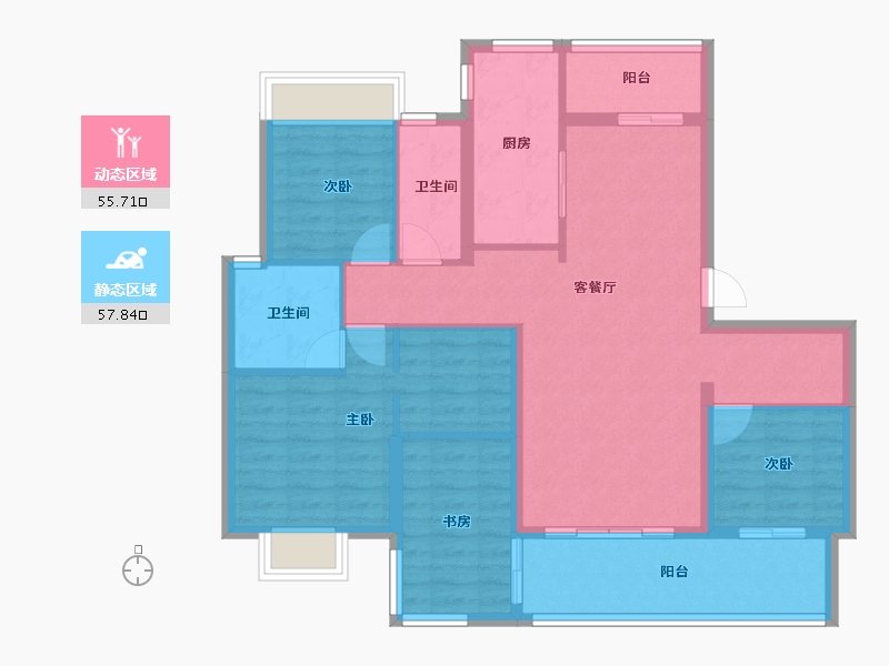 广西壮族自治区-南宁市-荣和澜山府-101.67-户型库-动静分区