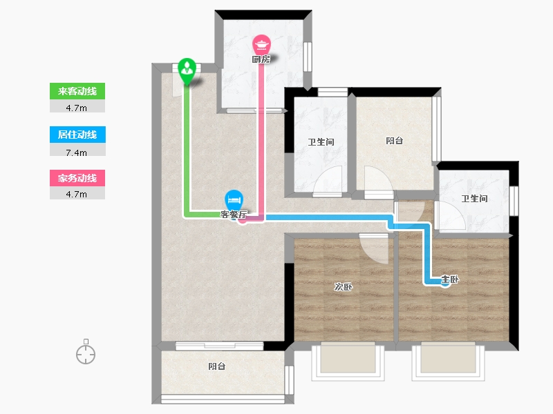 广东省-珠海市-碧桂园·华发海湾壹号-65.37-户型库-动静线